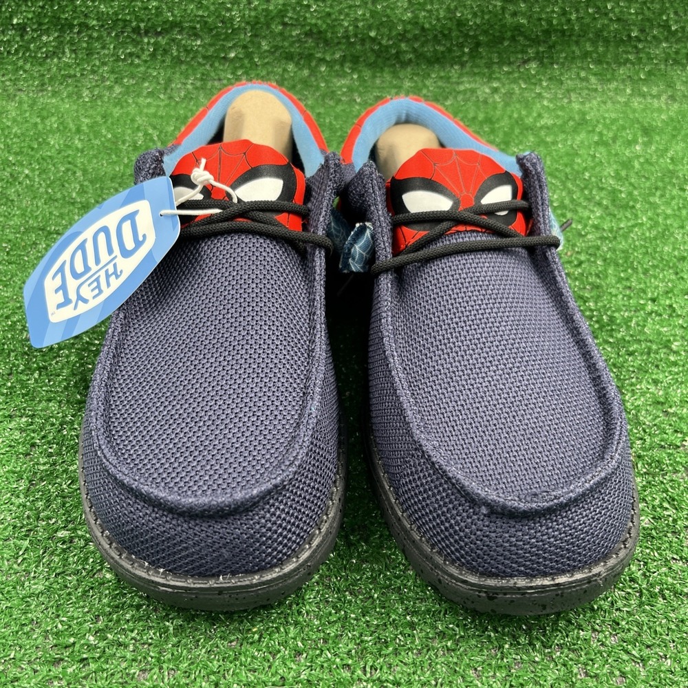Hey Dude LIMITED ED Marvel Studios Wally Funk Spiderman Slip-On Shoes Mens 9 NIB